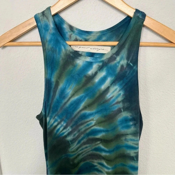 Raquel Allegra Navy Tie-Dye Tank Dress Blue Green Size 0 - Picture 3 of 7